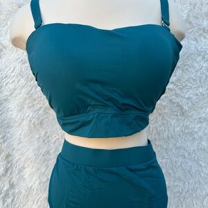 Temp Me Teal color two piece Bikini set solid color in size 20W New